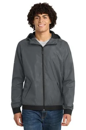 Sport-Tek Embossed Hooded Wind Jacket. JST53