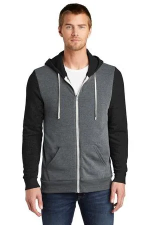 DISCONTINUED Alternative Colorblock Rocky Eco-Fleece Zip Hoodie. AA32023