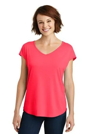 DISCONTINUED District  Women's Drapey Cross-Back Tee. DM416