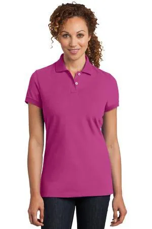 DISCONTINUED District Made Ladies Stretch Pique Polo. DM425