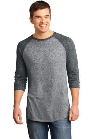 DISCONTINUED District - Young Mens Microburn 3/4-Sleeve Raglan Tee. DT162