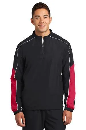 DISCONTINUED Sport-Tek Piped Colorblock 1/4-Zip Wind Shirt. JST64