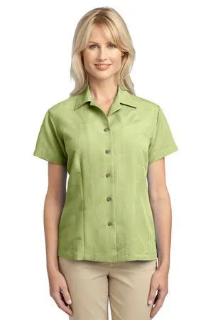 DISCONTINUED Port Authority Ladies Patterned Easy Care Camp Shirt. L536