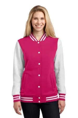DISCONTINUED Sport-Tek Ladies Fleece Letterman Jacket. LST270