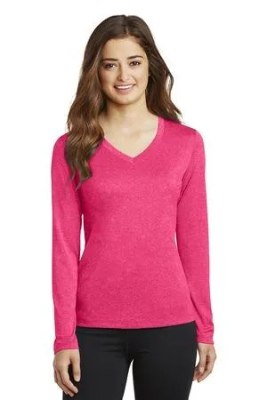 DISCONTINUED Sport-Tek Ladies Long Sleeve Heather Contender V-Neck Tee. LST360LS