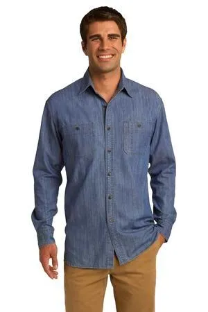 DISCONTINUED Port Authority Patch Pockets Denim Shirt. S652