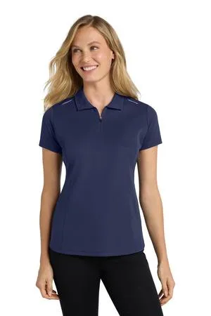 Port Authority Ladies Pinpoint Mesh Zip Polo. L580