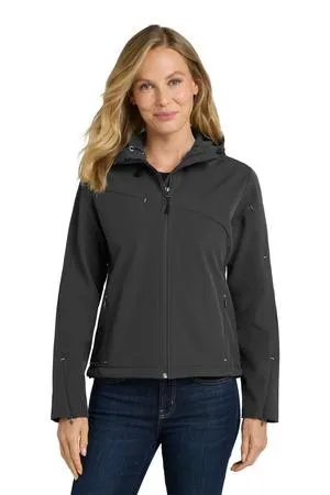 Port Authority Ladies Textured Hooded Soft Shell Jacket. L706