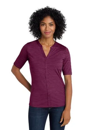 Port Authority  Ladies Stretch Heather Open Neck Top  LK583