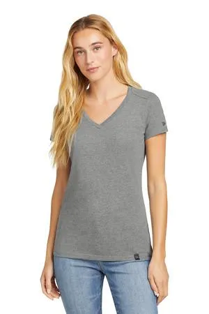 New Era  Ladies Heritage Blend V-Neck Tee. LNEA101