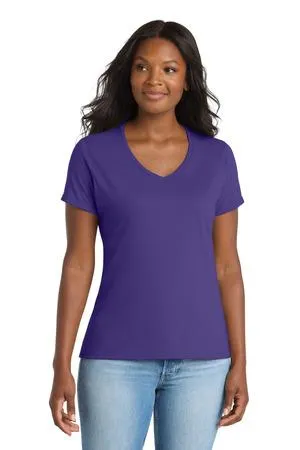 Port & Company Ladies Performance Blend V-Neck Tee. LPC381V