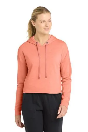Sport-Tek  Ladies PosiCharge  Tri-Blend Wicking Fleece Crop Hooded Pullover LST298