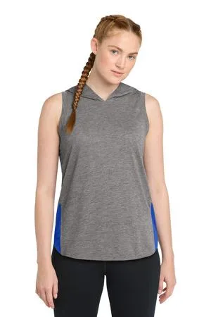 Sport-Tek  Ladies PosiCharge  Tri-Blend Wicking Draft Hoodie Tank. LST410