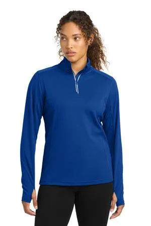 Sport-Tek Ladies Sport-Wick Textured 1/4-Zip Pullover.  LST860