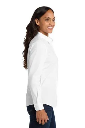 Port Authority Ladies Long Sleeve Carefree Poplin Shirt. LW100
