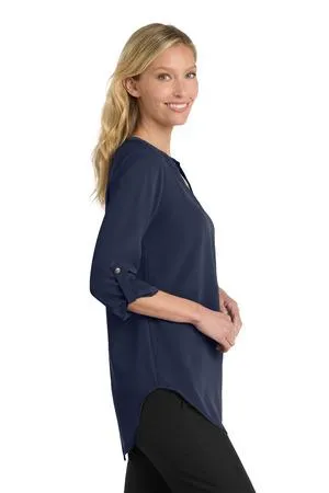 Port Authority Ladies 3/4-Sleeve Tunic Blouse. LW701
