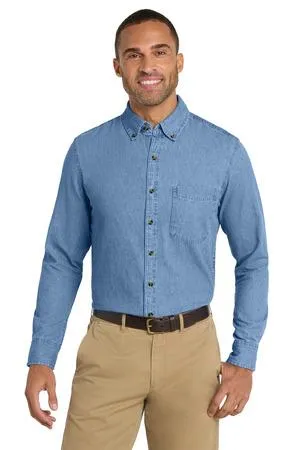 Port & Company - Long Sleeve Value Denim Shirt. SP10