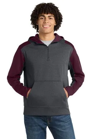 Sport-Tek  Tech Fleece Colorblock 1/4-Zip Hooded Sweatshirt. ST249
