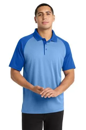 Sport-Tek  PosiCharge  RacerMesh  Raglan Heather Block Polo. ST641