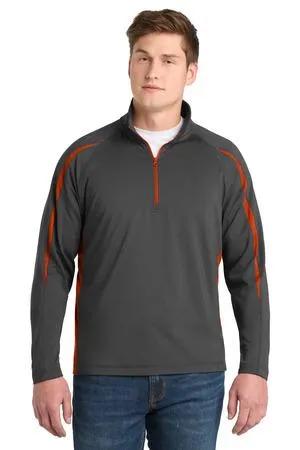 Sport-Tek Sport-Wick Stretch 1/2-Zip Colorblock Pullover. ST851