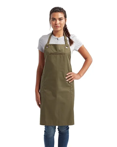 Barley Recycled Bib Apron with Pocket