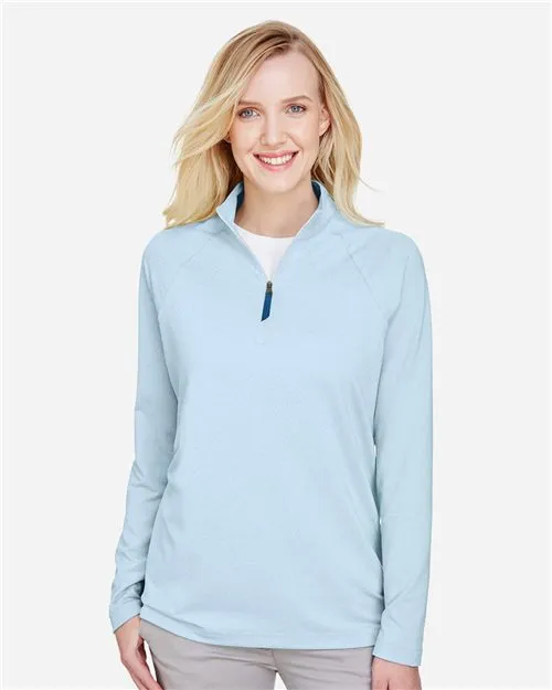 Women's CrownLux Performance® Clubhouse Micro-Stripe Quarter-Zip Pullover