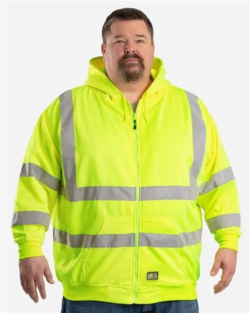 Tall Hi-Vis Class 3 Lined Full-Zip Hooded Sweatshirt