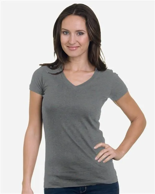 Juniors' USA-Made V-Neck T-Shirt