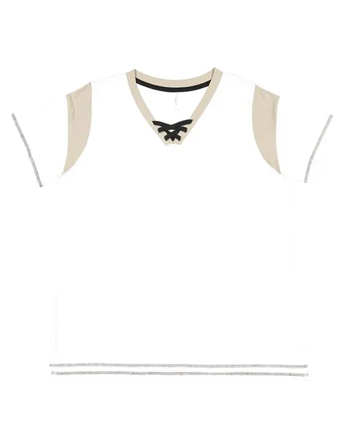 Women's Curvy Lace Up Fine Jersey Tee