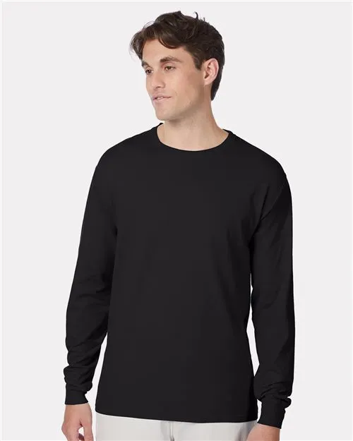 Hanes Beefy-T -  100% Cotton Long Sleeve T-Shirt.  5186