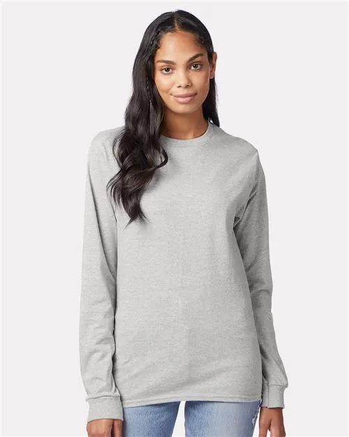 Hanes - Authentic 100% Cotton Long Sleeve T-Shirt.  5586
