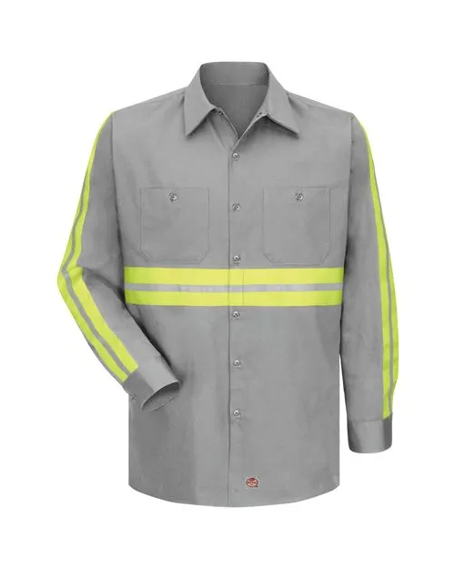 Enhanced Visibility Long Sleeve Cotton Work Shirt
